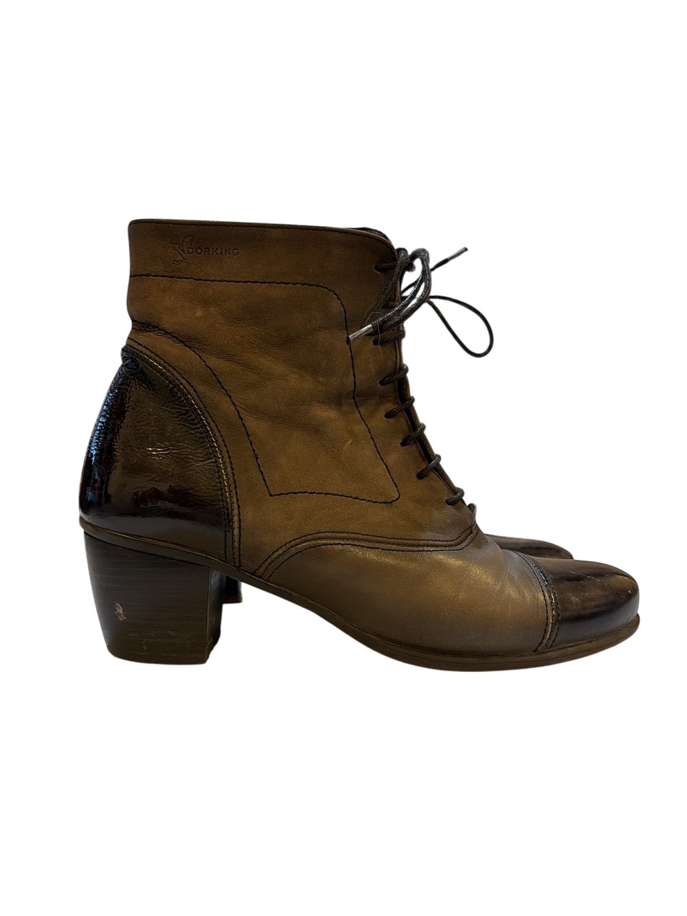 Dorking by Fluchos "Brisda" Leather Lace-Up Ankle Boots – Size  6.5